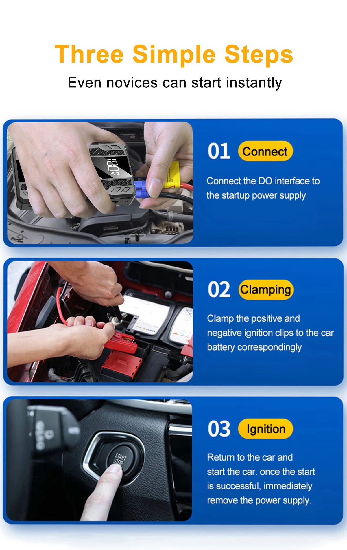 Arrancador de Batería Portátil para Coche 12V