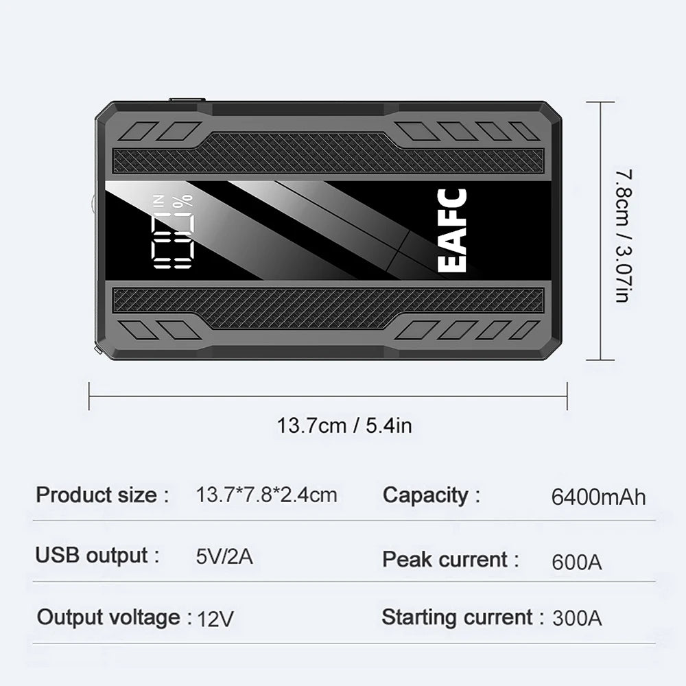 Arrancador de Batería Portátil para Coche 12V