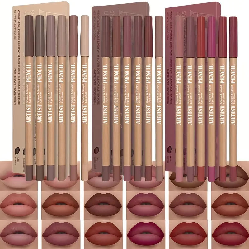 Set de 6 Perfiladores de Labios Mate – Tonos Nude