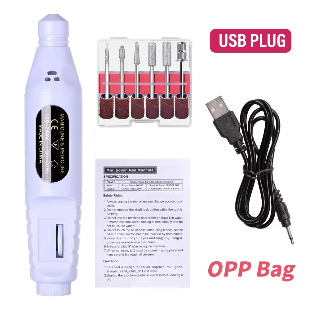Torno Eléctrico para Manicura y Pedicura 6 en 1