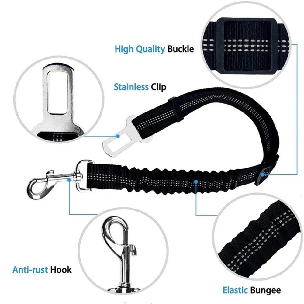 Cinturón de sujeción para perros en coche -Ajustable y Reflectante