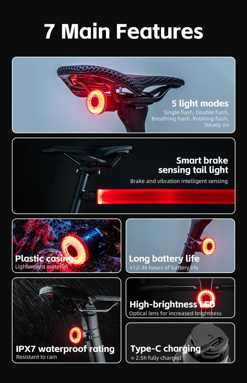Luz trasera inteligente para bicicleta