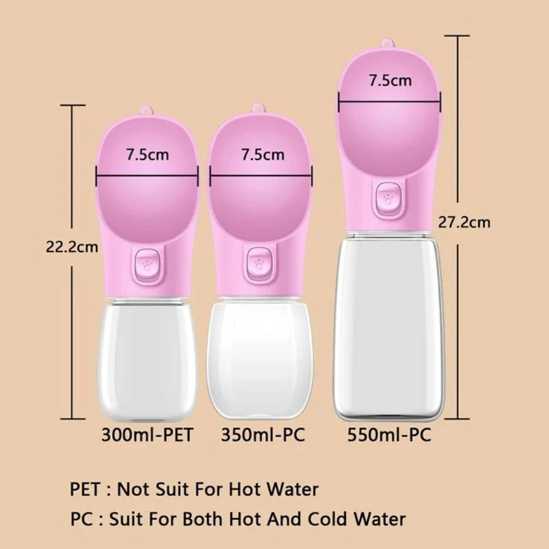 Botella de agua portátil 550 ml para perros