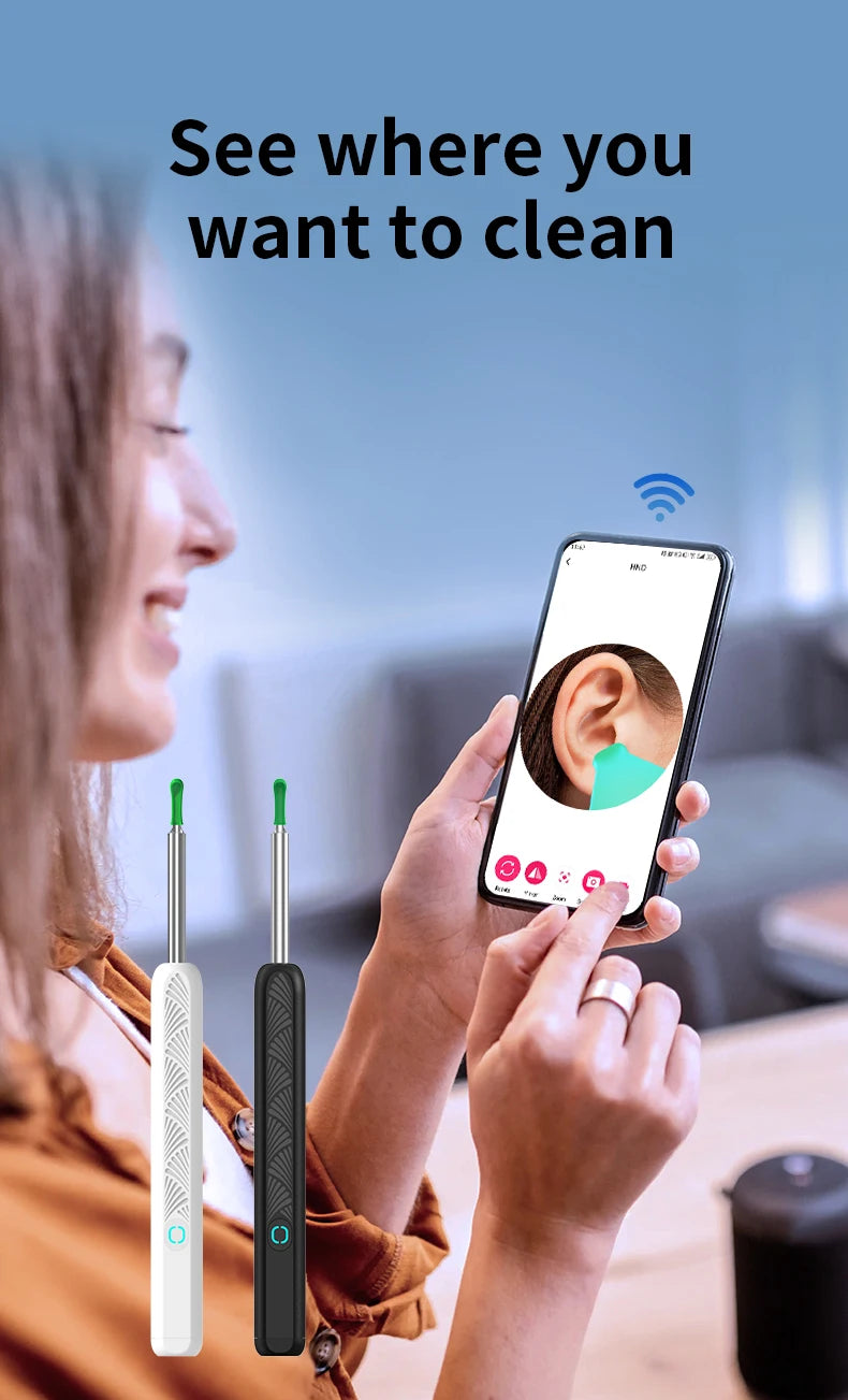 Limpiador de Oídos con Cámara HD WiFi