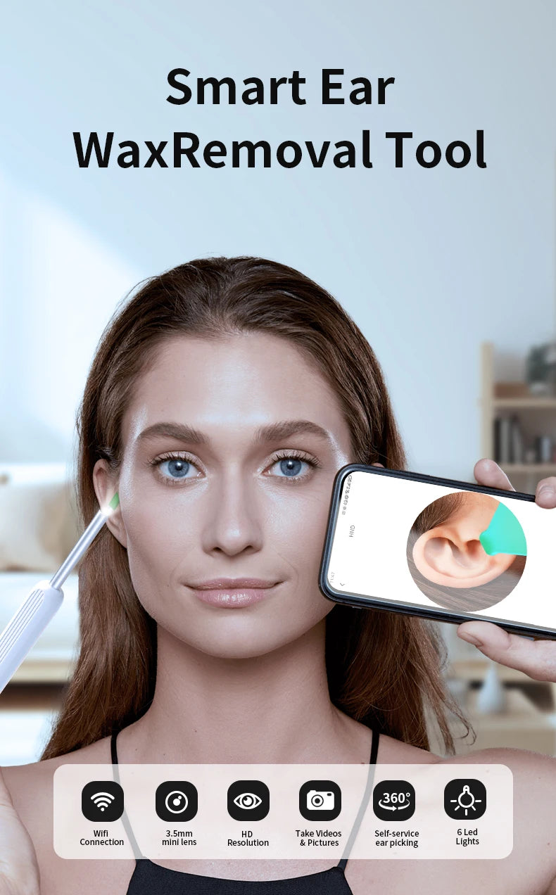 Limpiador de Oídos con Cámara HD WiFi