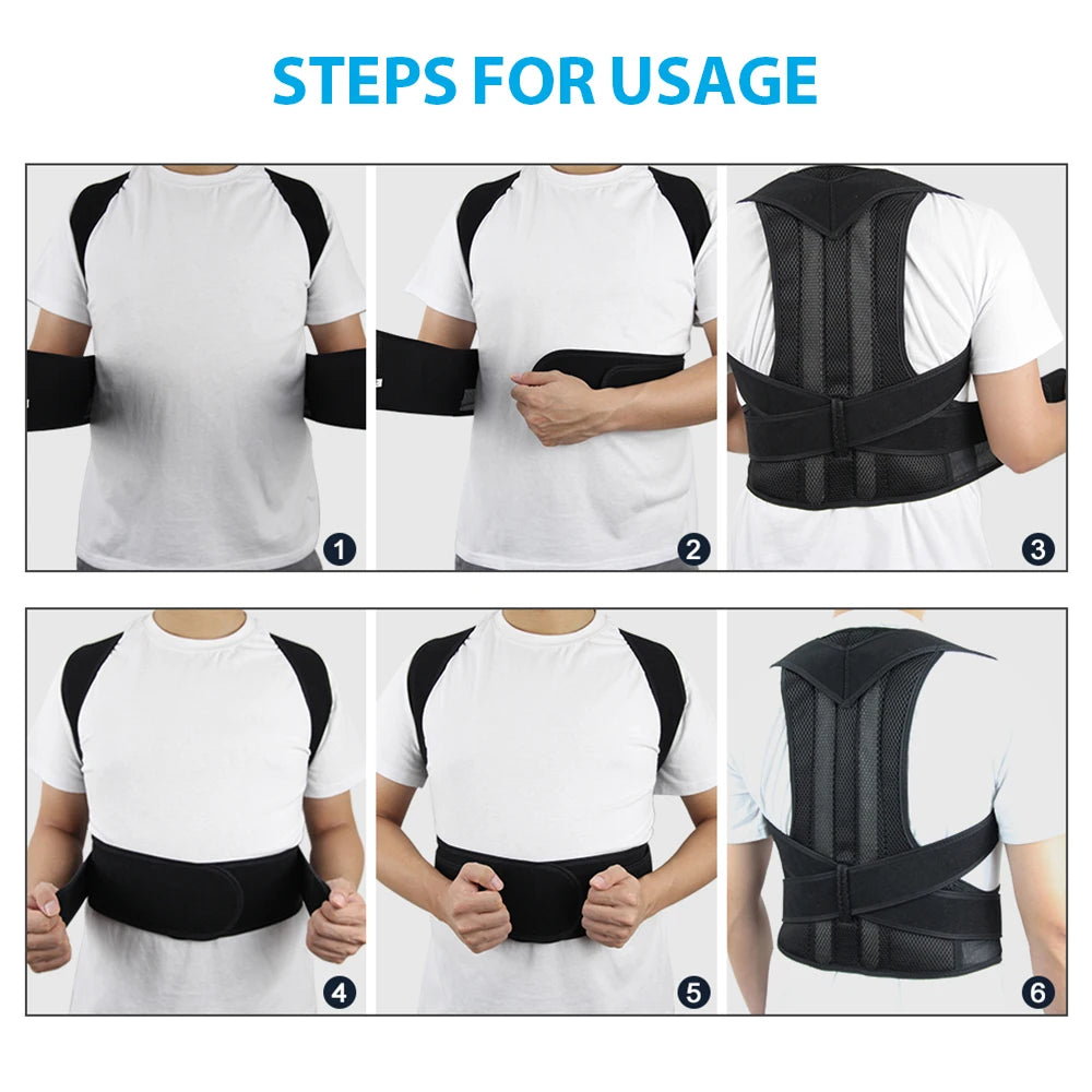 Corrector de Postura ajustable para Espalda y Hombros