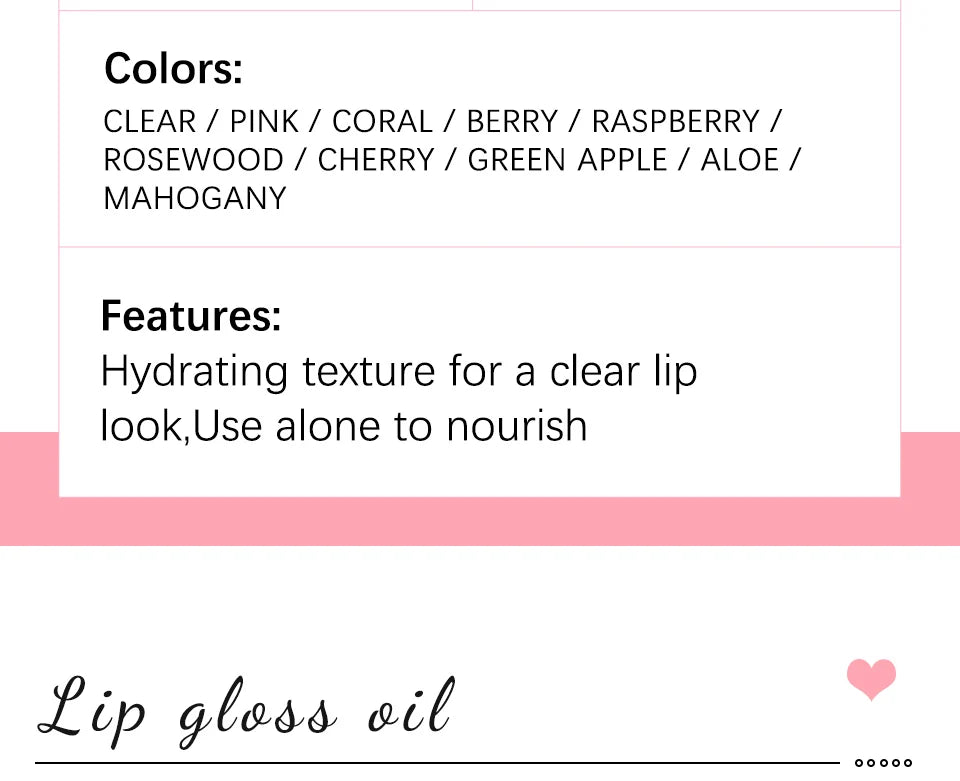 Aceite Labial Hidratante con Brillo – Lip Oil