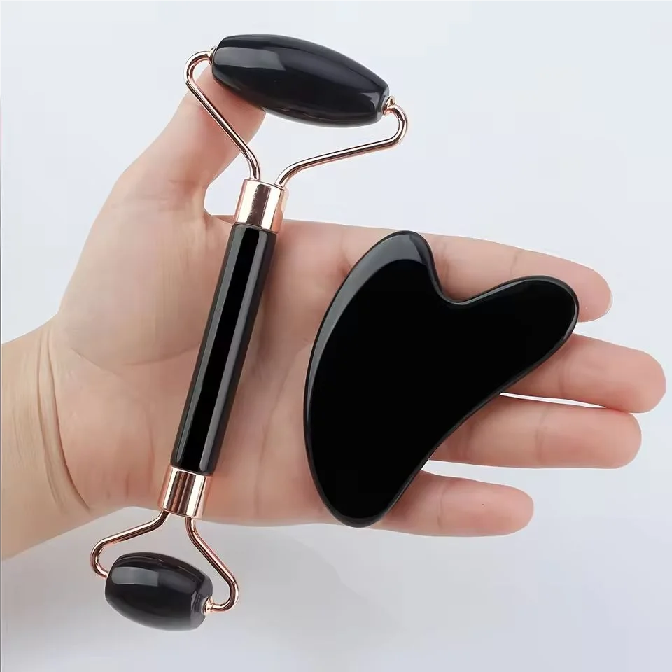 Set de masaje facial 3 en 1-Rodillo,Gua Sha y Ice Roller