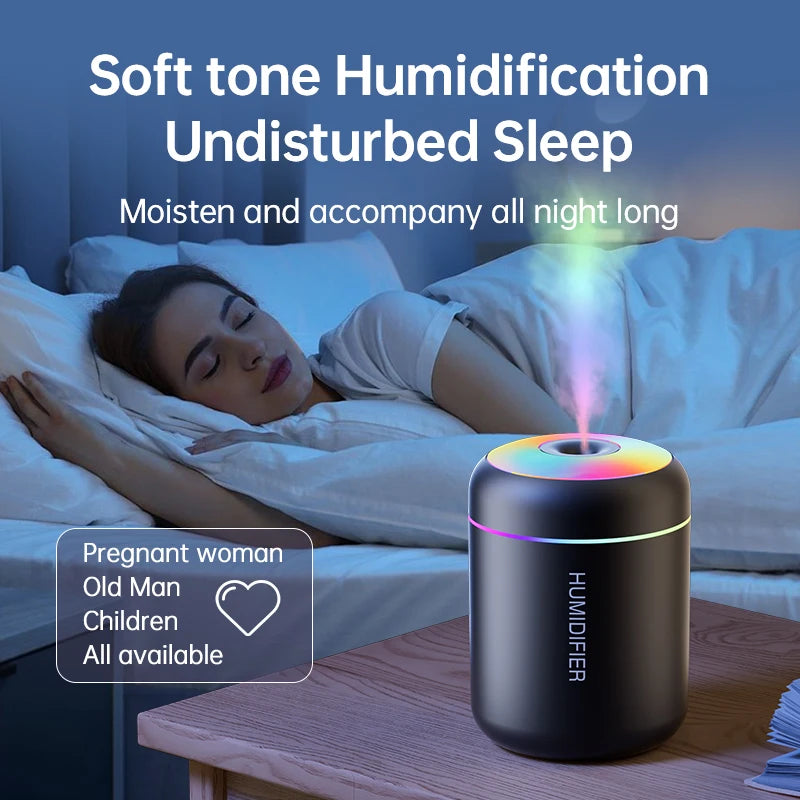 Mini Humidificador USB 180 ml con Luz Ambiental