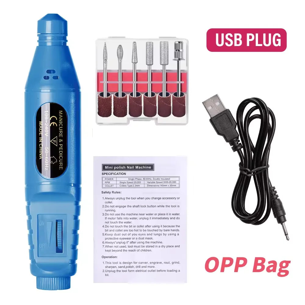 Torno Eléctrico para Manicura y Pedicura 6 en 1