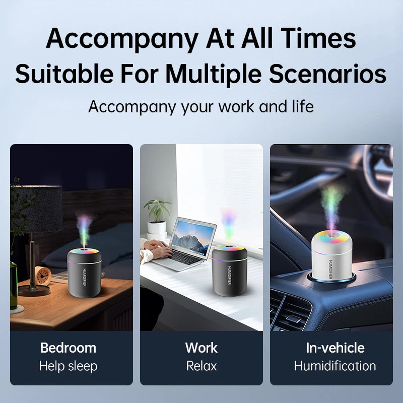 Mini Humidificador USB 180 ml con Luz Ambiental