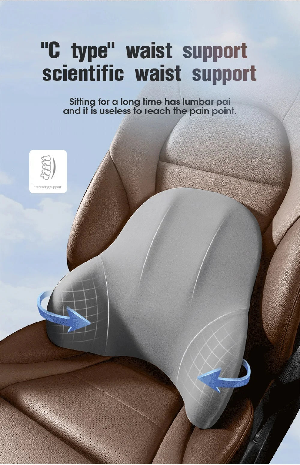 Set Cervical y lumbar de espuma Viscoelástica para coche