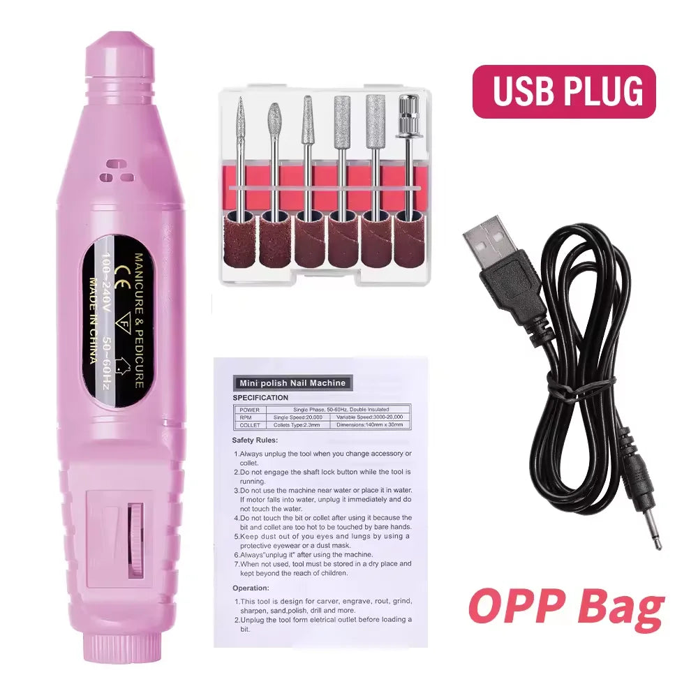 Torno Eléctrico para Manicura y Pedicura 6 en 1