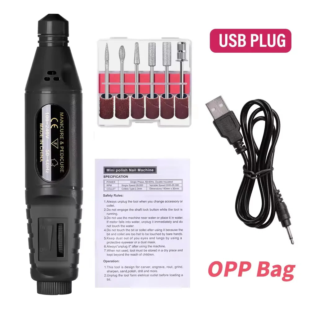 Torno Eléctrico para Manicura y Pedicura 6 en 1