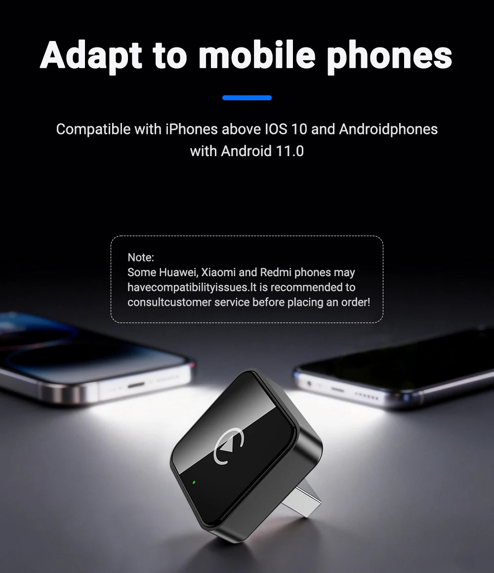 Adaptador inalámbrico 2 en 1 para CarPlay y Android Auto