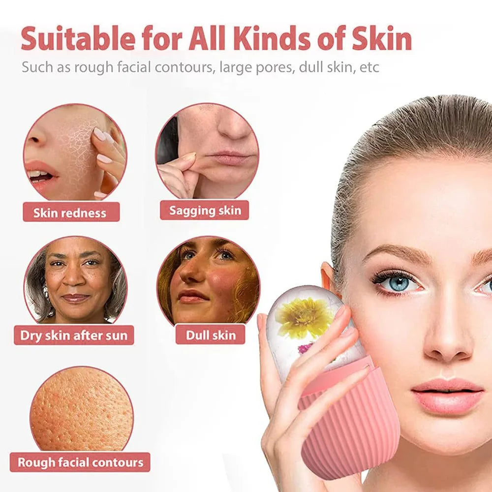Set de masaje facial 3 en 1-Rodillo,Gua Sha y Ice Roller