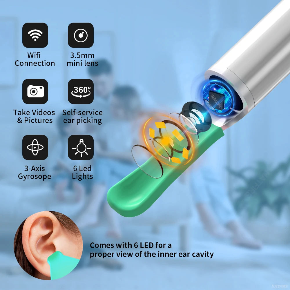 Limpiador de Oídos con Cámara HD WiFi