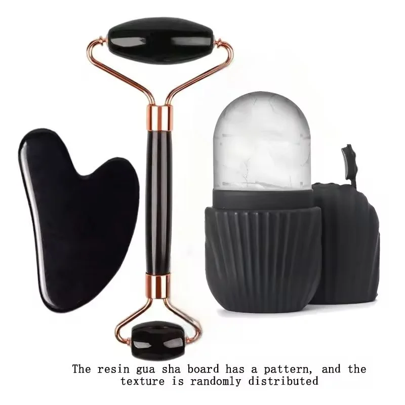 Set de masaje facial 3 en 1-Rodillo,Gua Sha y Ice Roller