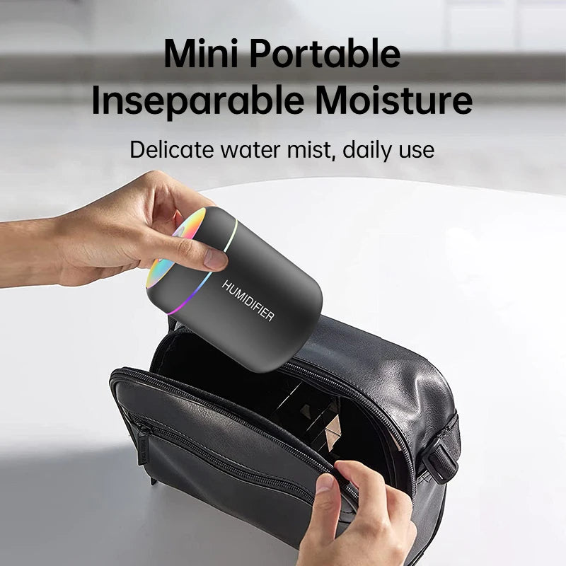 Mini Humidificador USB 180 ml con Luz Ambiental