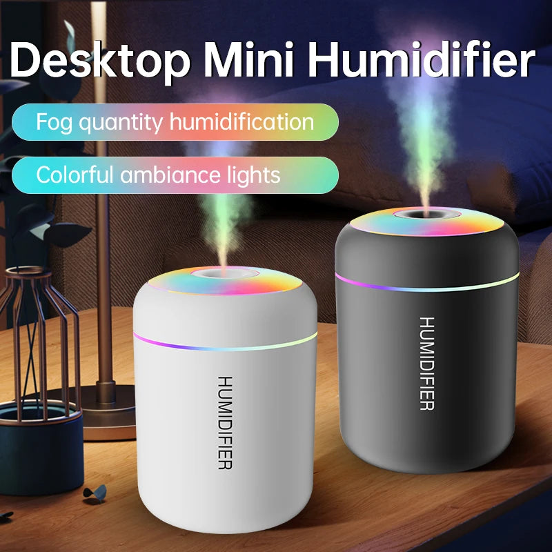 Mini Humidificador USB 180 ml con Luz Ambiental