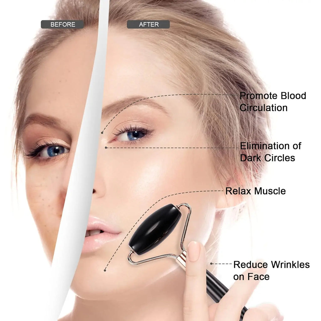 Set de masaje facial 3 en 1-Rodillo,Gua Sha y Ice Roller