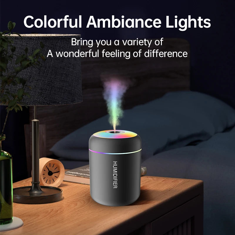 Mini Humidificador USB 180 ml con Luz Ambiental