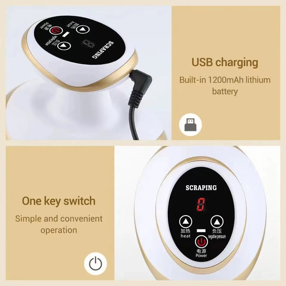 Masajeador Corporal  Eléctrico con calor  y Ventosas