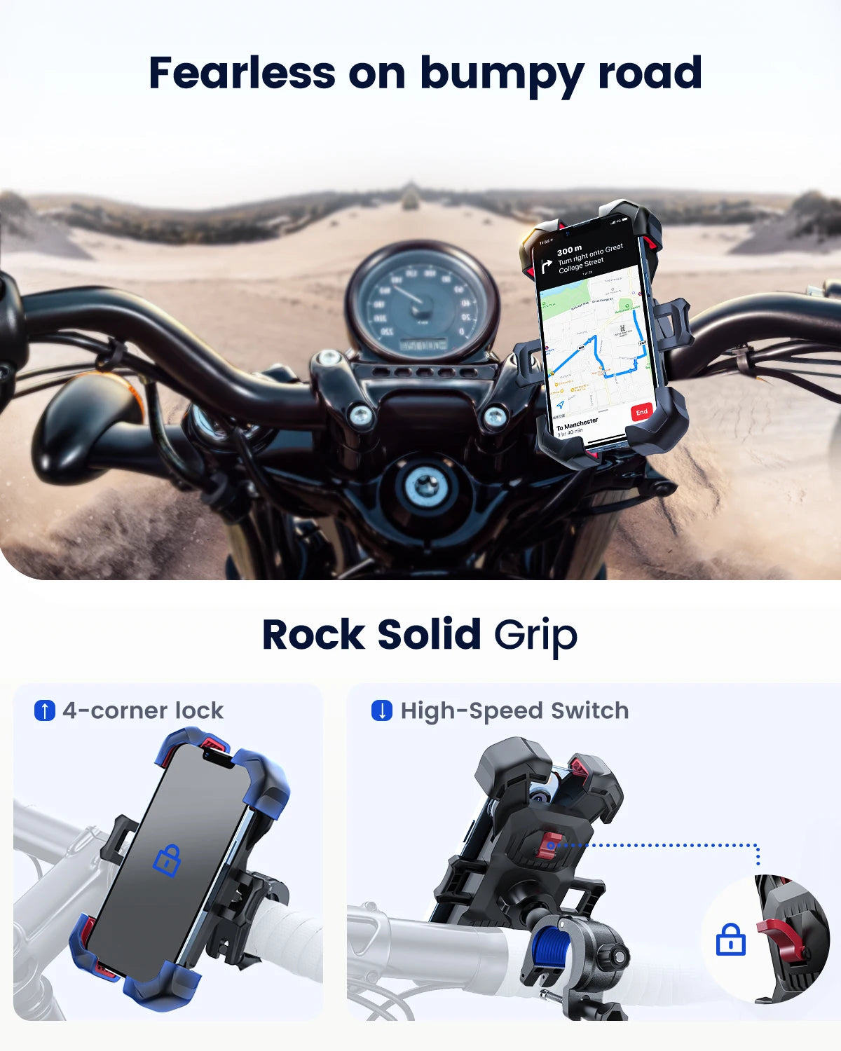 Soporte Antivibración para móvil  en Moto  y Biciccleta