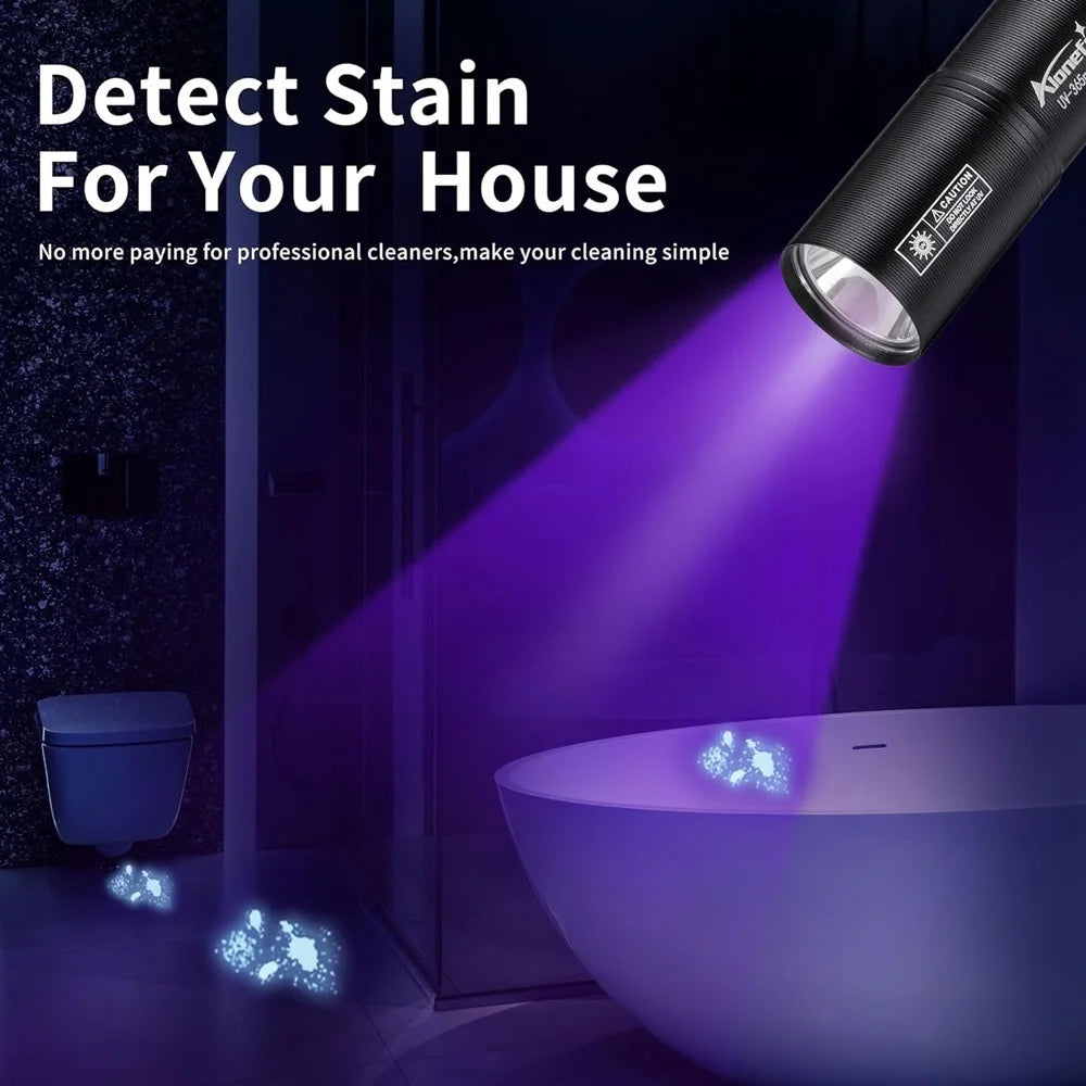 linterna UV 365 nm Recargable para Detectar Manchas