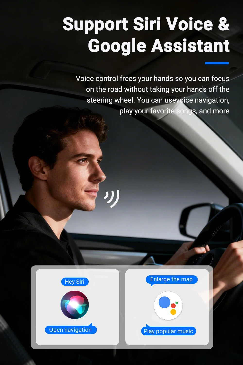 Adaptador inalámbrico 2 en 1 para CarPlay y Android Auto